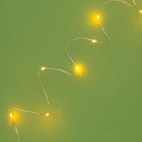 Гирлянда &laquo;Нить&raquo; 10 м роса, IP44, серебристая нить, 100 LED, свечение жёлтое, 2 режима, солнечная батарея