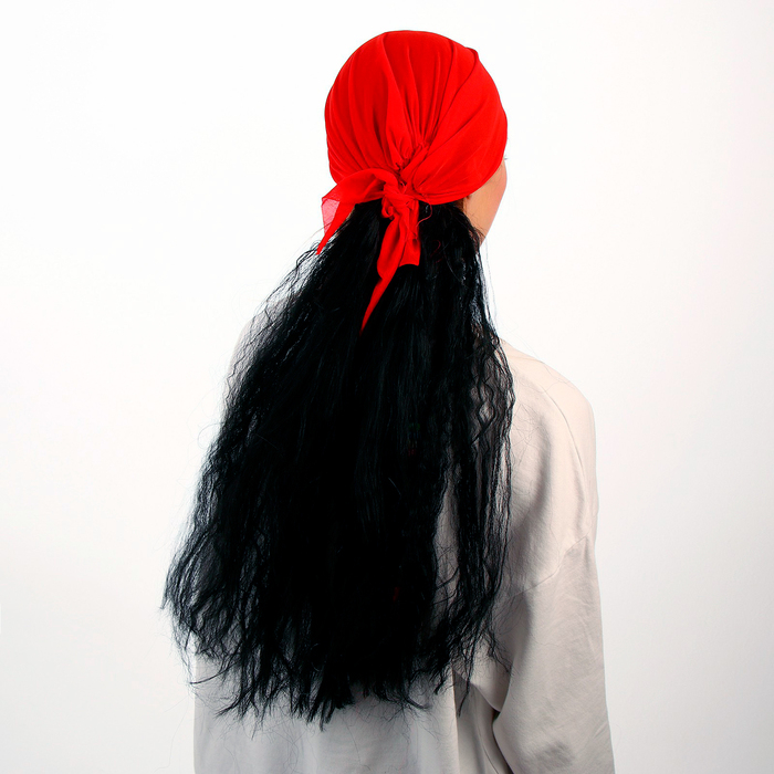 Карнавальный парик &laquo;Пиратка в бандане&raquo;, с косичками, 120 г, цвет чёрный