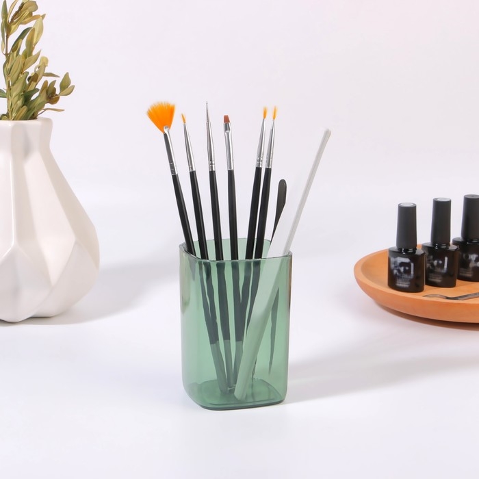 Органайзер - подставка для хранения маникюрных/косметических принадлежностей &laquo;Яркость&raquo;, квадратная, 6,5 &times; 6,5 &times; 9,5 см, цвет МИКС