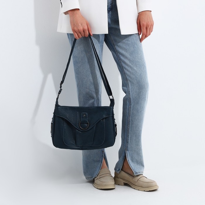 Сумка-мешок на молнии цвет синий Сумка-мешок на молнии цвет синий