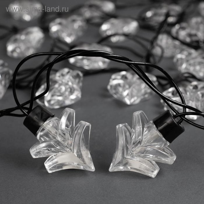 Гирлянда «Нить» 5 м с насадками «Ёлка», IP44, тёмная нить, 40 LED, свечение розовое, 8 режимов, 220 В Гирлянда «Нить» 5 м с насадками «Ёлка», IP44, тёмная нить, 40 LED, свечение розовое, 8 режимов, 220 В