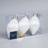 Набор елочных шаров "Снежное сияние", d=8 см, 3 LED, 3 шт, батарейки AG13x9 (нет в комплекте), свечение тёплое белое Набор елочных шаров "Снежное сияние", d=8 см, 3 LED, 3 шт, батарейки AG13x9 (нет в комплекте), свечение тёплое белое