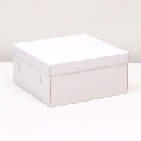 Коробка подарочная складная, упаковка, крышка-дно, белая, 25 х 25 х 12 см