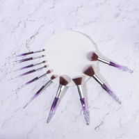 Набор кистей для макияжа &laquo;Luminous&raquo;, 10 предметов, PVC - чехол, цвет чёрный/фиолетовый