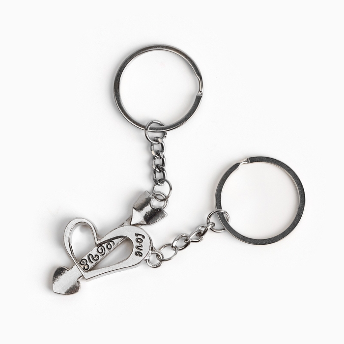 Брелок для ключей парный, &laquo;Любить тебя я буду вечно&raquo;, металл, 9 х 14 см