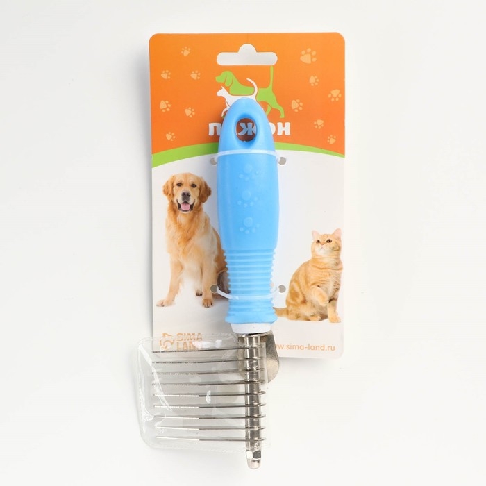 Колтунорез боковой Колтунорез боковой "Комфорт" 9 лезвий, нескользящая резиновая ручка, голубой