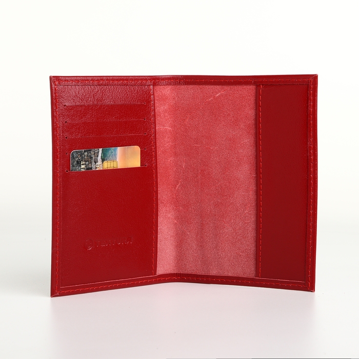 Обложка для паспорта, TEXTURA, цвет красный