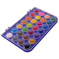 Акварель 28 цветов BRAUBERG PREMIUM, круглые кюветы 28 мм, в пенале