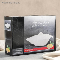 Супница керамическая &laquo;Лист&raquo;, 26&times;17&times;12 см, цвет белый