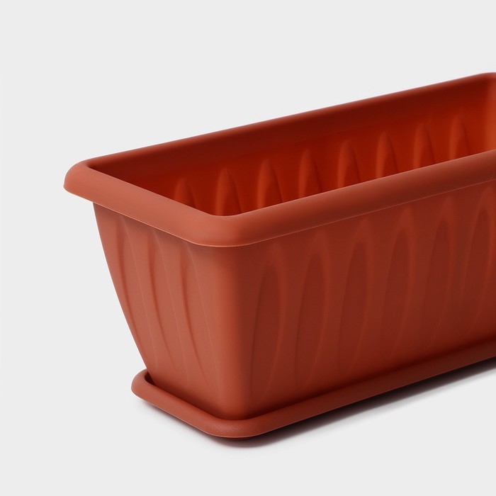 Ящик балконный для цветов с поддоном «Фелиция», 40 см, цвет терракотовый Ящик балконный для цветов с поддоном «Фелиция», 40 см, цвет терракотовый