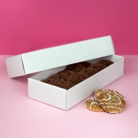 Коробка сборная без печати крышка-дно белая с окном 24 х 11 х 4,5 см