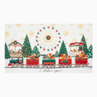 Набор подарочный "Этель" Новогодняя ярмарка, фартук, полотенце, прихватка