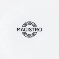 Тарелка фарфоровая обеденная Magistro Rodos, d=20,6 см, цвет белый Тарелка фарфоровая обеденная Magistro Rodos, d=20,6 см, цвет белый