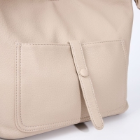 Сумка-тоут на молнии, 2 наружных кармана, цвет бежевый Сумка-тоут на молнии, 2 наружных кармана, цвет бежевый