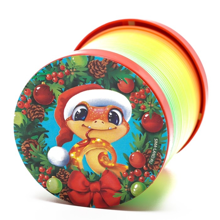 Новый год! Пружинка радуга &laquo;Новый год и змейка&raquo;, цвета МИКС, d.-5см, новогодний подарок