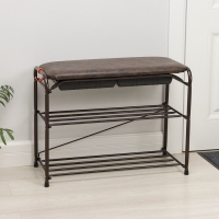 Подставка для обуви с сиденьем, 3 яруса, 65×30×48 см, цвет МИКС Подставка для обуви с сиденьем, 3 яруса, 65×30×48 см, цвет МИКС