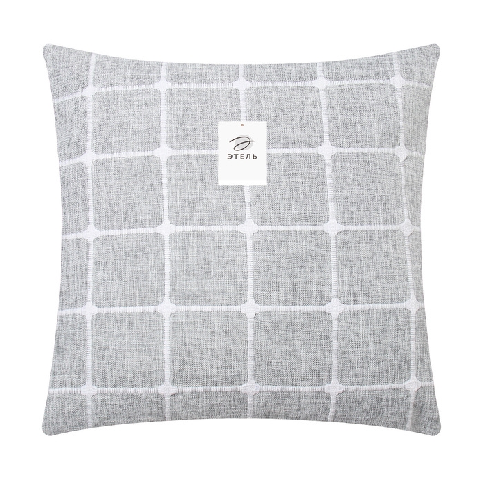 Наволочка декоративная Этель Квадраты цвет серый,45х45 см полиэстер