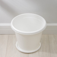 Горшок для цветов с поддоном &laquo;Эконом&raquo;, 10 л, пластиковый, цвет белый