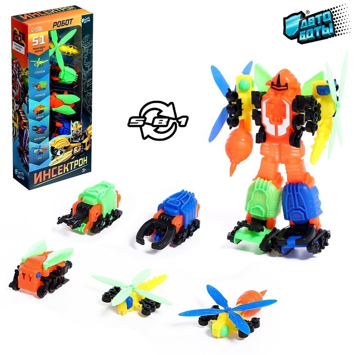 Набор роботов «Насекомые», 5 трансформеров, собираются в 1 робота Набор роботов «Насекомые», 5 трансформеров, собираются в 1 робота