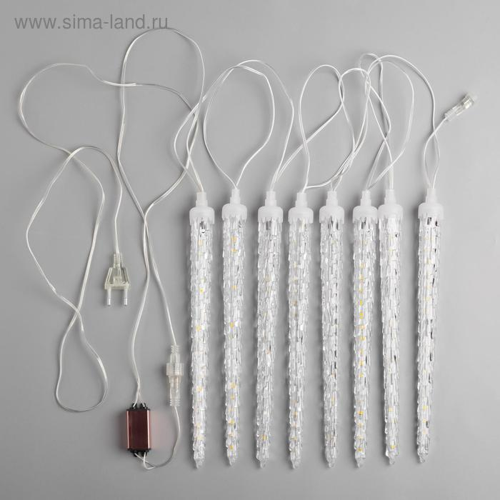 Гирлянда «Сосульки рифленые» 2.5 × 0.3 м, IP65, прозрачная нить, 192 LED, свечение белое с эффектом стекания, 12 В Гирлянда «Сосульки рифленые» 2.5 × 0.3 м, IP65, прозрачная нить, 192 LED, свечение белое с эффектом стекания, 12 В