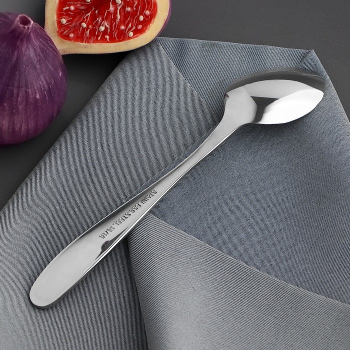 Ложка чайная из нержавеющей стали, длина 15 см, 201 сталь, цвет серебряный Ложка чайная из нержавеющей стали, длина 15 см, 201 сталь, цвет серебряный