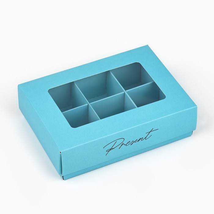 Коробка складная под 6 конфет &laquo;Тиффани&raquo;, 13,5 х 9,8 х 3,8 см