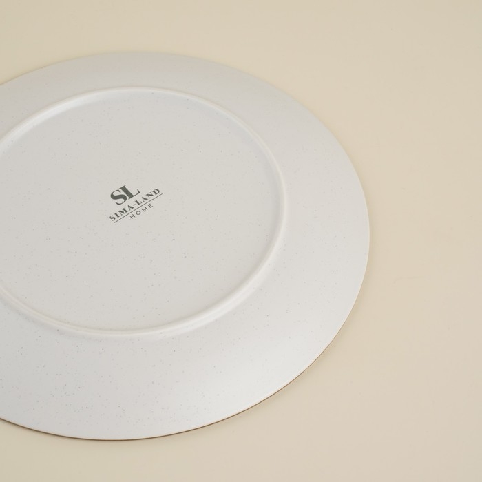 Тарелка обеденная фарфоровая SL Home «Волна в камне», d=20,5 см, цвет белый Тарелка обеденная фарфоровая SL Home «Волна в камне», d=20,5 см, цвет белый