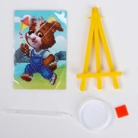 Алмазная мозаика с частичным заполнением на подставке для детей «Щенок с воздушным змеем», 10 х 15 см Алмазная мозаика с частичным заполнением на подставке для детей «Щенок с воздушным змеем», 10 х 15 см