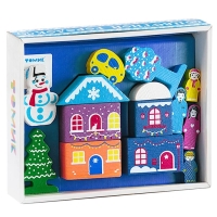 Конструктор деревянный &laquo;Цветной городок Новогодний&raquo;