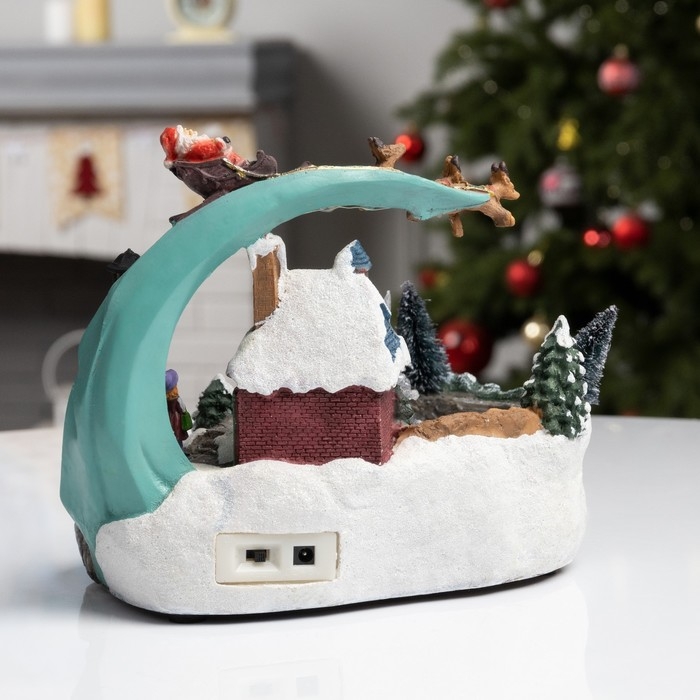 Светодиодная фигура &laquo;Площадь с фонтаном&raquo; 23 &times; 19 &times; 16 см, полистоун, батарейки АААх2 (не в комплекте), свечение мульти