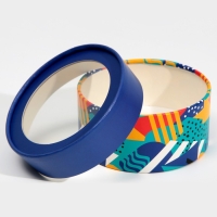 Коробка для макарун, кондитерская упаковка тубус с окном, &laquo;Геометрия&raquo; 12 х 12 х 5 см