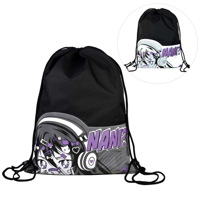 Мешок для обуви 480 х 360 мм, Феникс, светоотражающая аппликация, Мешок для обуви 480 х 360 мм, Феникс, светоотражающая аппликация, "Манга"