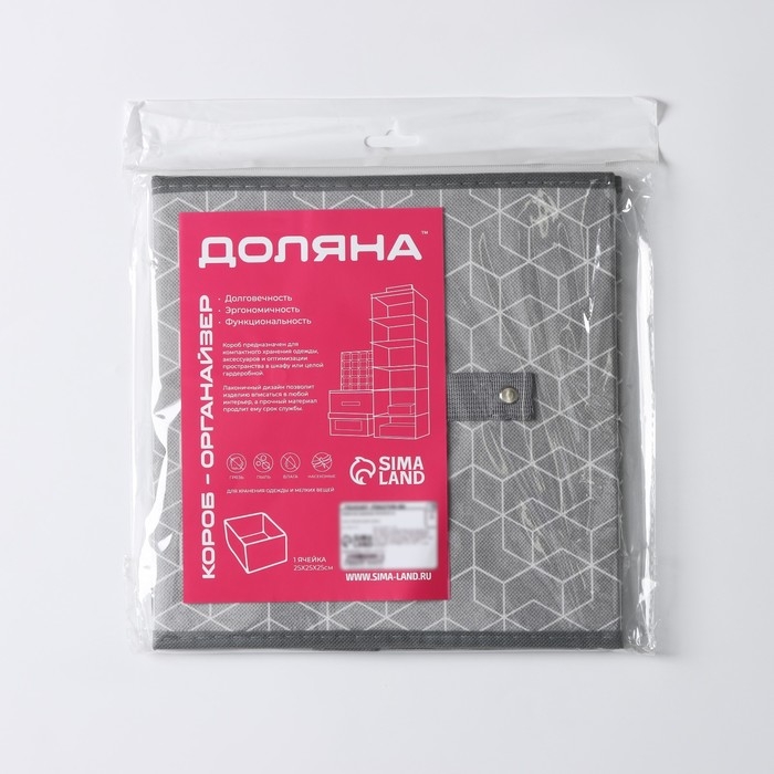 Короб стеллажный для хранения Доляна &laquo;Фора&raquo;, 25&times;25&times;25 см, цвет серый