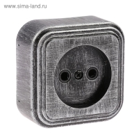 Розетка "Элект" RA 16-131-ЧС, 16 А, 250 В, одноместная, открытая, без з/к,черная под серебро Розетка "Элект" RA 16-131-ЧС, 16 А, 250 В, одноместная, открытая, без з/к,черная под серебро