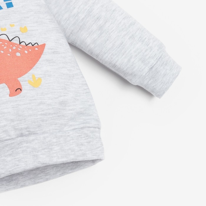 Комплект: джемпер и брюки Крошка Я "Dino", рост 68-74 см, цвет серый/синий