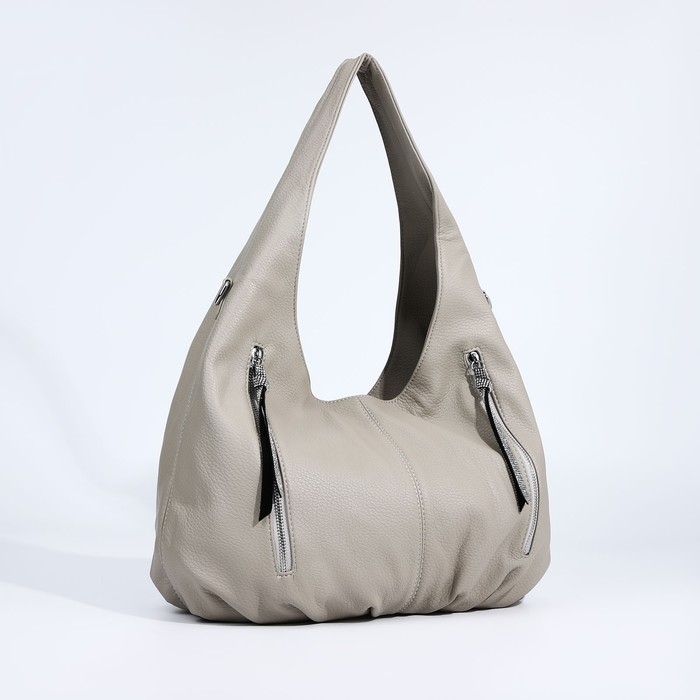 Сумка-мешок на молнии, 3 наружных кармана, цвет серый Сумка-мешок на молнии, 3 наружных кармана, цвет серый