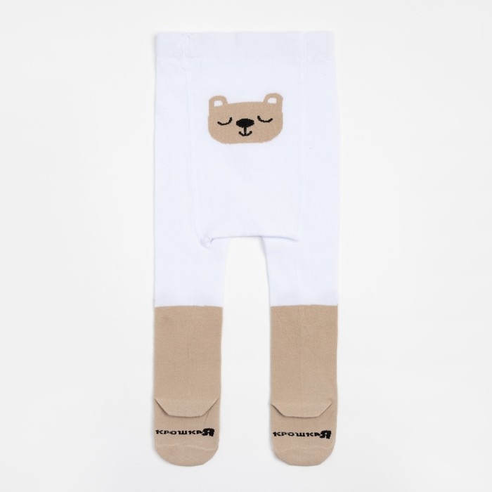 Колготки Крошка Я "Мишка", белый/бежевый, рост 86-92 см