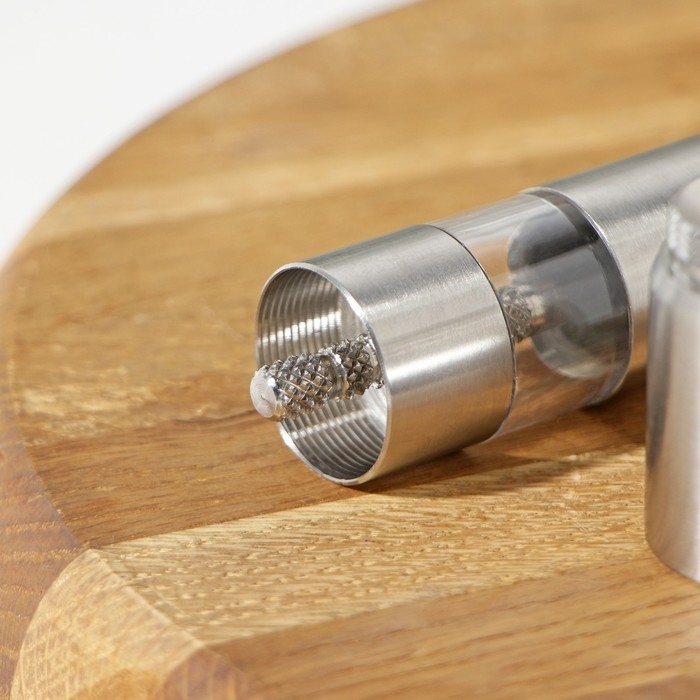 Мельница для специй Доляна &laquo;Элит&raquo;, 15&times;3 см, металлический механизм, цвет серебряный