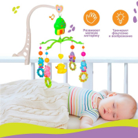 Мобиль музыкальный на кроватку &laquo;Домик. Зверятки погремушки&raquo;, заводной, Крошка Я