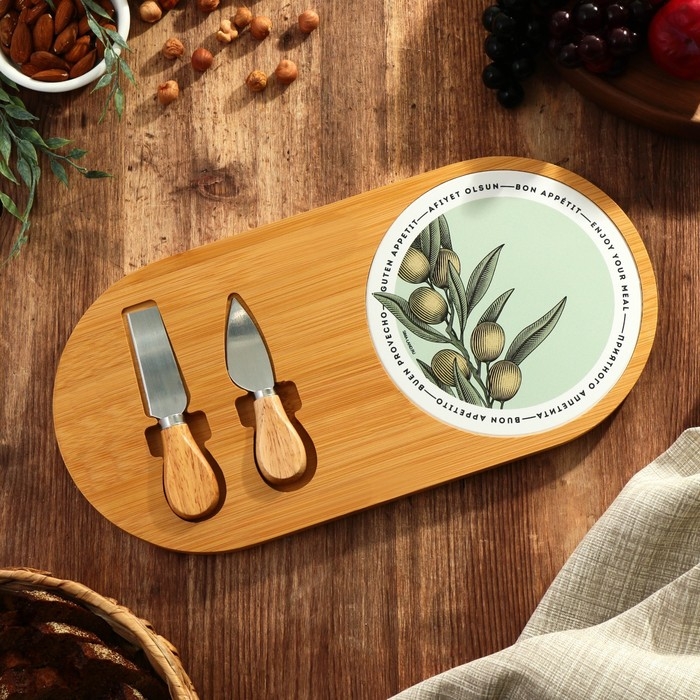 Набор для подачи сыра &laquo;Приятного аппетита&raquo;, 18 х 36 см