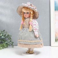 Кукла коллекционная керамика "Ирина в платье в полоску" 30 см Кукла коллекционная керамика "Ирина в платье в полоску" 30 см