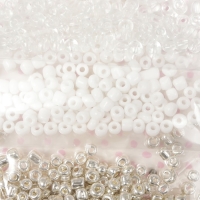 Бисер круглый "Чёрный, белый и серебро" 5 цветов х 10 грамм Бисер круглый "Чёрный, белый и серебро" 5 цветов х 10 грамм