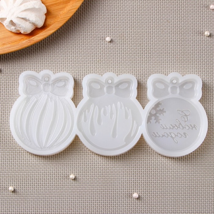 Силиконовая форма &laquo;Ёлочные игрушки&raquo;, 3 шт, цвет прозрачный