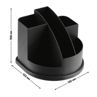 Подставка-органайзер для канцелярии Стамм "Авангард", пластиковая, без наполнения, чёрная Подставка-органайзер для канцелярии Стамм "Авангард", пластиковая, без наполнения, чёрная