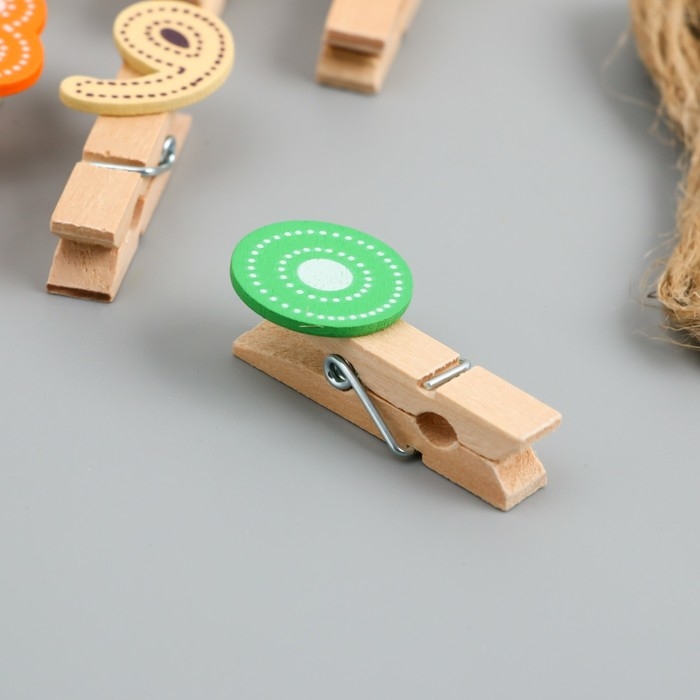 Декор для творчества дерево Декор для творчества дерево "Прищепка. Цифры" набор 10 шт 3,7х1,5х1,2 см