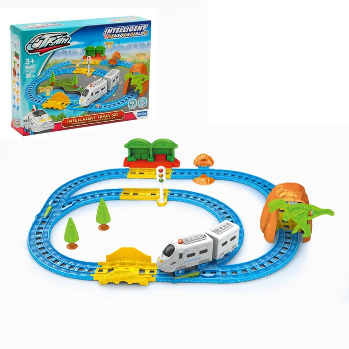 Железная дорога «Пассажирский поезд», со светозвуковыми эффектами, протяжённость пути 2,2 м Железная дорога «Пассажирский поезд», со светозвуковыми эффектами, протяжённость пути 2,2 м