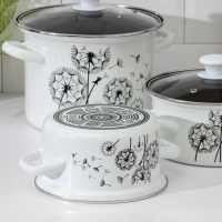 Набор кастрюль &laquo;Адажио-5-1 Люкс&raquo;, 3 предмета: 1,9 л, 2,5 л, 5 л, крышки, индукция