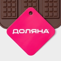 Форма для шоколада Доляна &laquo;Плитка&raquo;, силикон, 21&times;11 см, 12 ячеек (2,7&times;3,9 см), цвет коричневый
