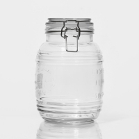 Банка стеклянная для хранения сыпучих продуктов Доляна &laquo;Уют&raquo;, 2,1 л, 12&times;19 см, с бугельным замком