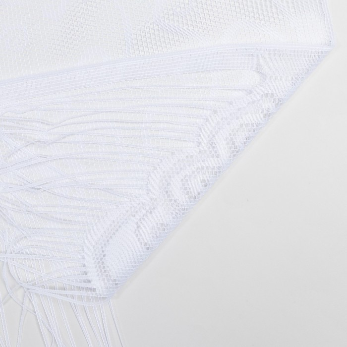 Тюль на кухню без шторной ленты, размер 170х140 см, цвет белый, 100% полиэстер